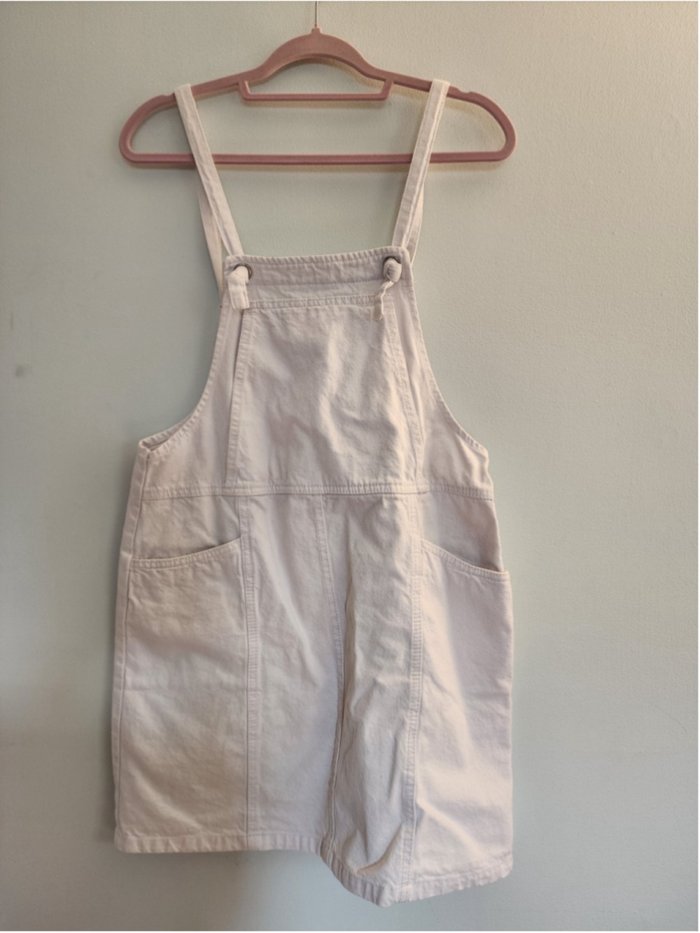 Cotton On‎ 91 White Denim Utility Pinafore Overall Mini Dress - US 8